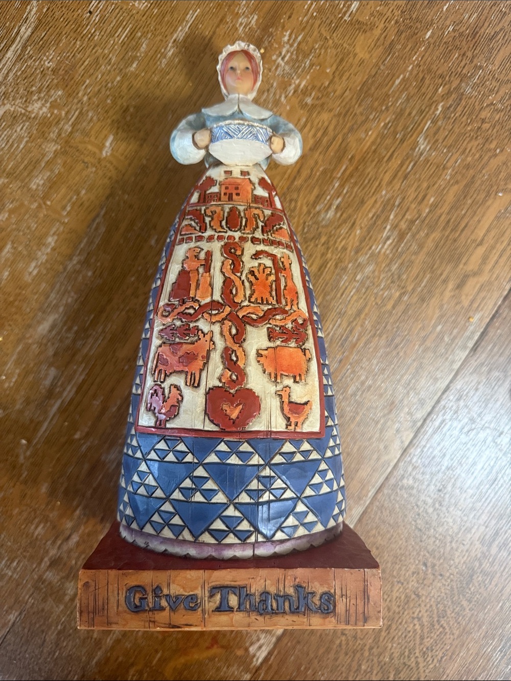 Jim Shore Heartwood Creek 2004 Give Thanks 11" Pilgrim‎ Woman With Pie 117658